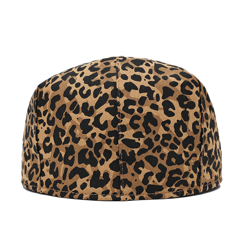 Women Classic Leopard Flat Cap Newsboy Gatsby Golf Duckbill Beret Ivy Cabbie Hat