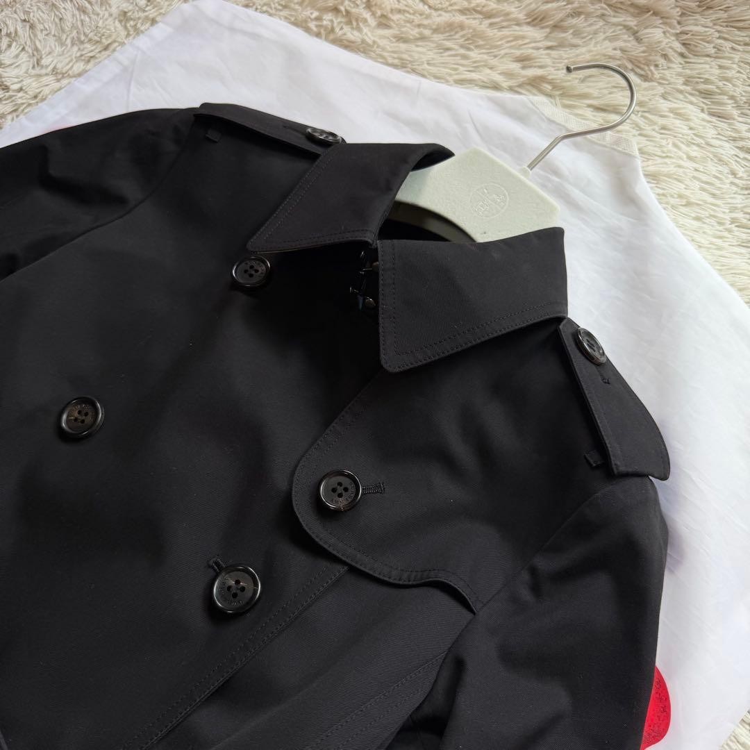 Burberry London Black Coat Removable Wool Liner Women’s Size 36 Belted Check