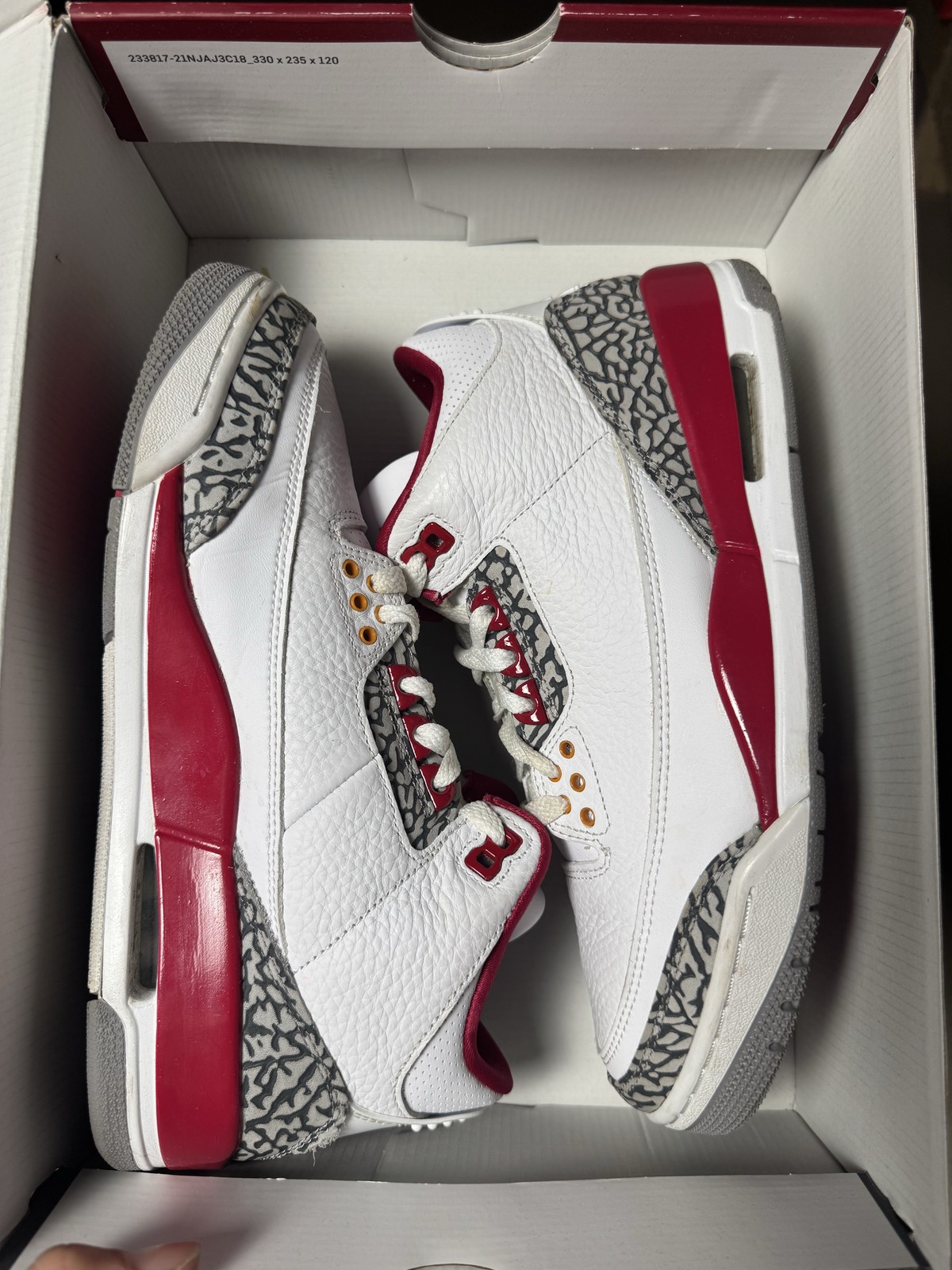 Size 8M/9.5W – Jordan 3 Retro Cardinal Red CT8532-126 Pre-Owned