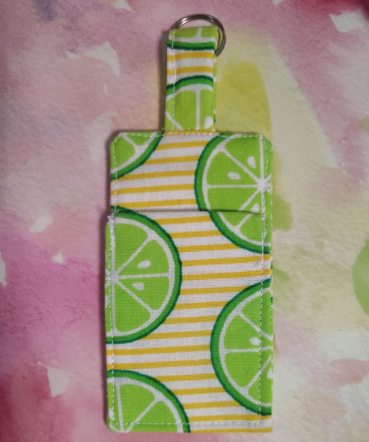 Handmade Slice of Lime Print Fabric Chapstick Holder