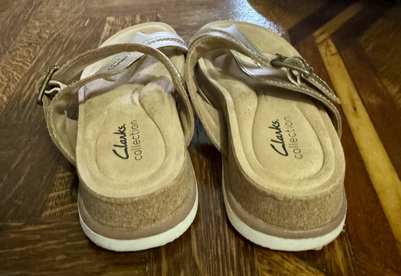 Clarks Brynn Madi Sandals Women’s 5M Rose Gold Leather Ultimate Comfort