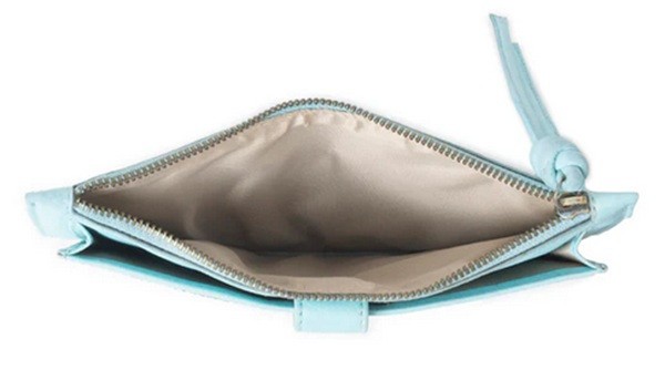 Myra Bag #12832 Rich Turquoise Embroidered Leather 7.75″x4.25″ Wallet~Zip~Snap