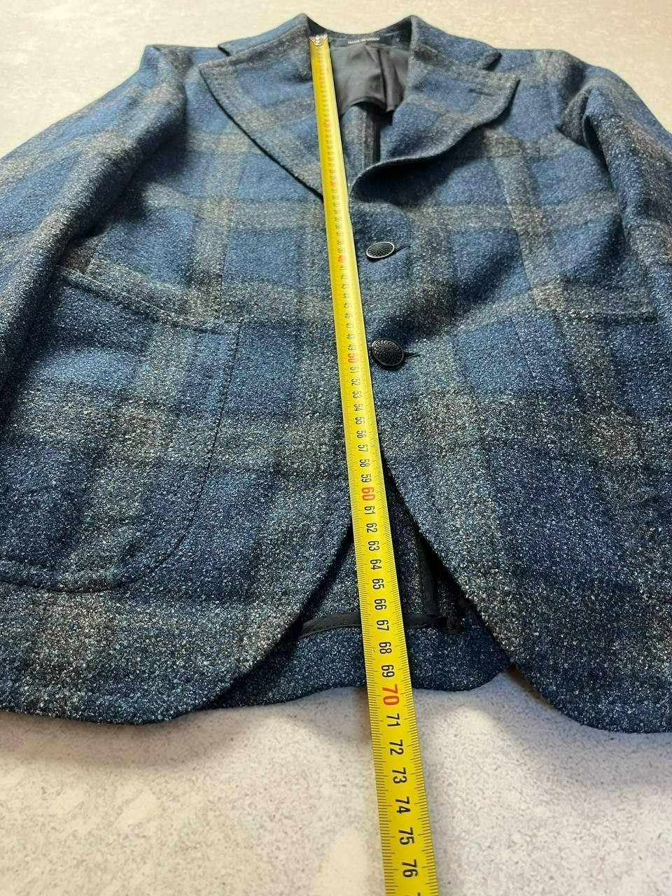 DDP Vintage Tagliatore Blue Plaid Wool Blazer Sport Coat Size IT 44R
