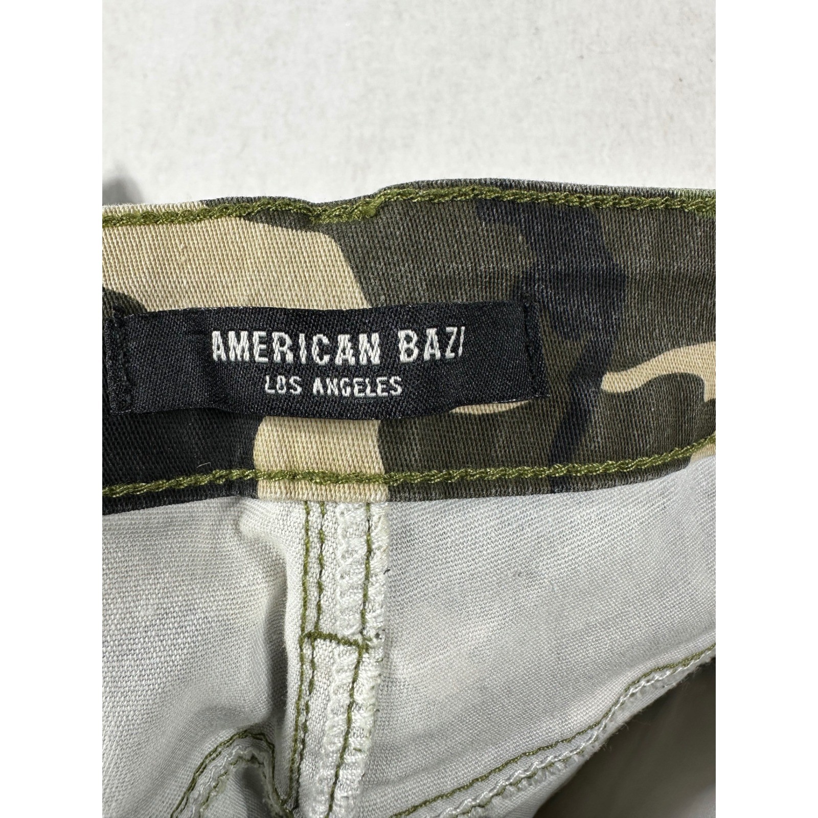 American Bazi Womens Camo Cargo Pants Green Woodland Straight Leg S