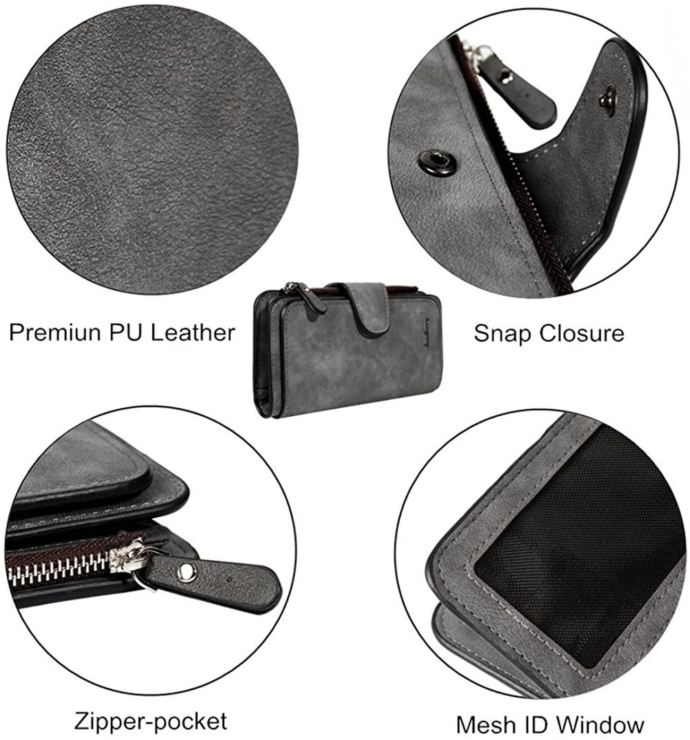 Womens Leather Clutch Wallet Long Purse Card Holder Case Hasp Handbag Best Gift
