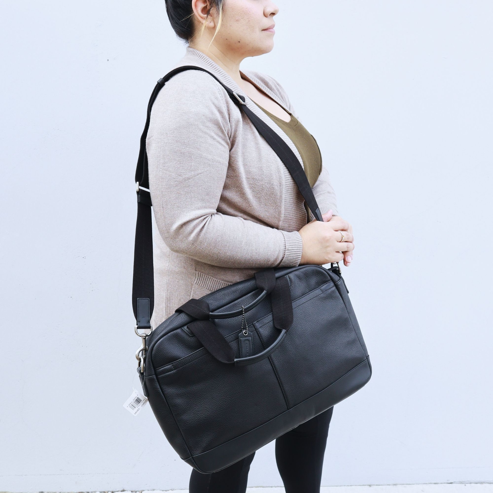 Coach Camden Leather Zip Top Briefcase 70927 Black