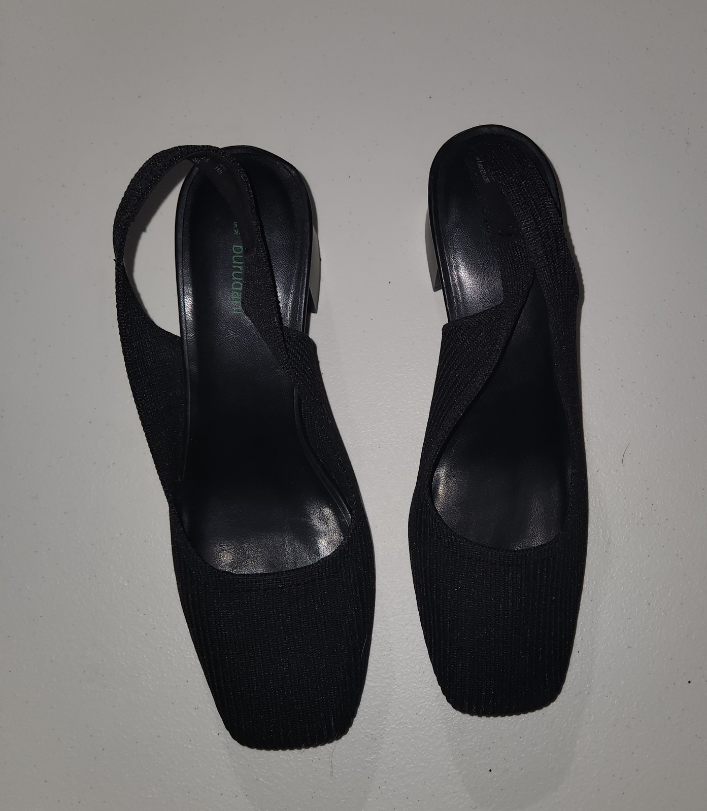 Burudani Stretch Knit Slingback Heels in Black Size 9.5