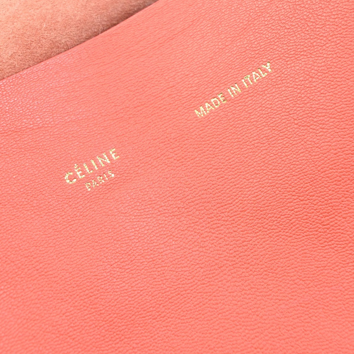 CELINE Logo Horizontal Cabas Shoulder Tote Bag Leather Red GHW Italy 35KD223