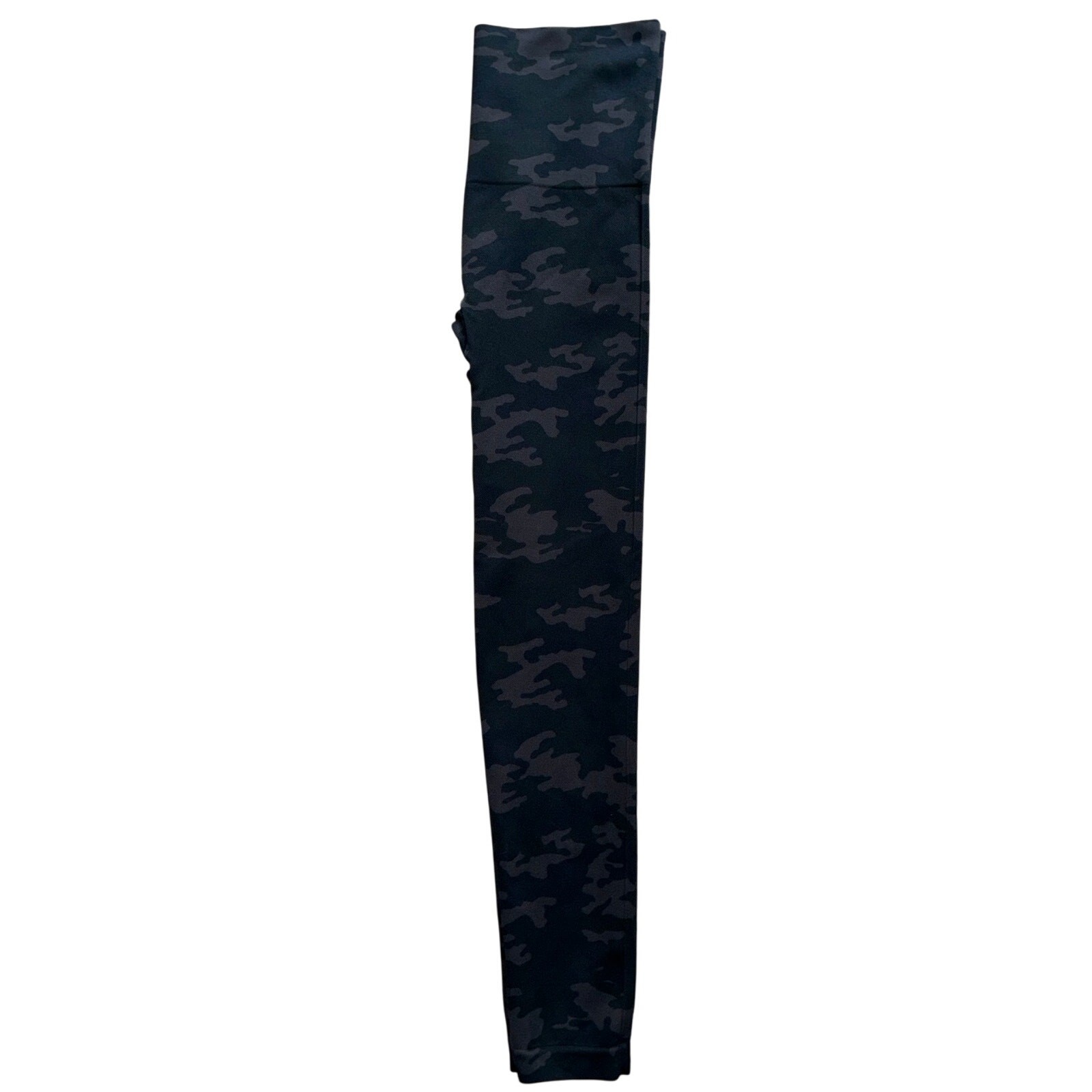 SPANX Camo Leggings Black Brown Large Wide Waistband High Rise 26″ Inseam MINT