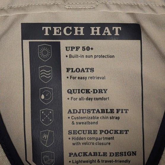 Orvis Outdoor Tech Hat UPF 50 Packable Snap-up Brim Mesh Ventilation TAN, NWT