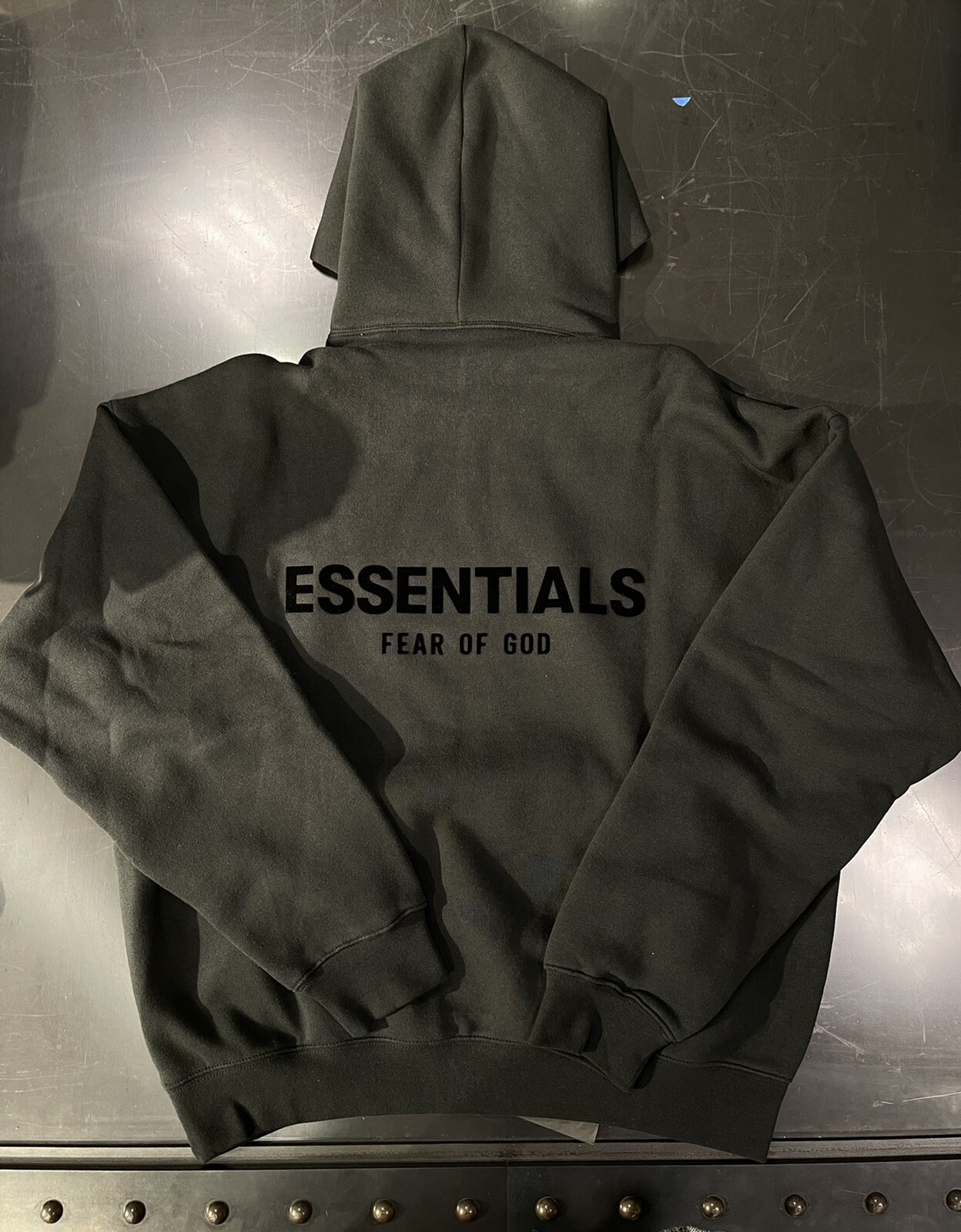 Fear of God Essentials Core Stretch Limo Black Pullover Hoodie Size X-Small (XS)