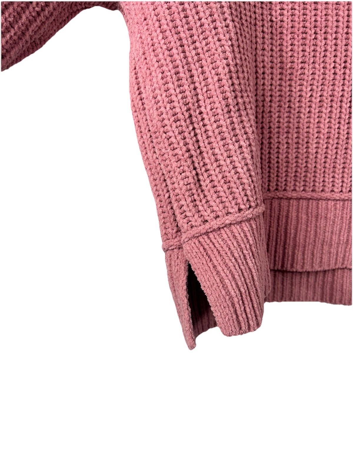Aeropostale Chenille Sweater Medium Pink Mauve Cropped Chunky Knit Soft Coquette