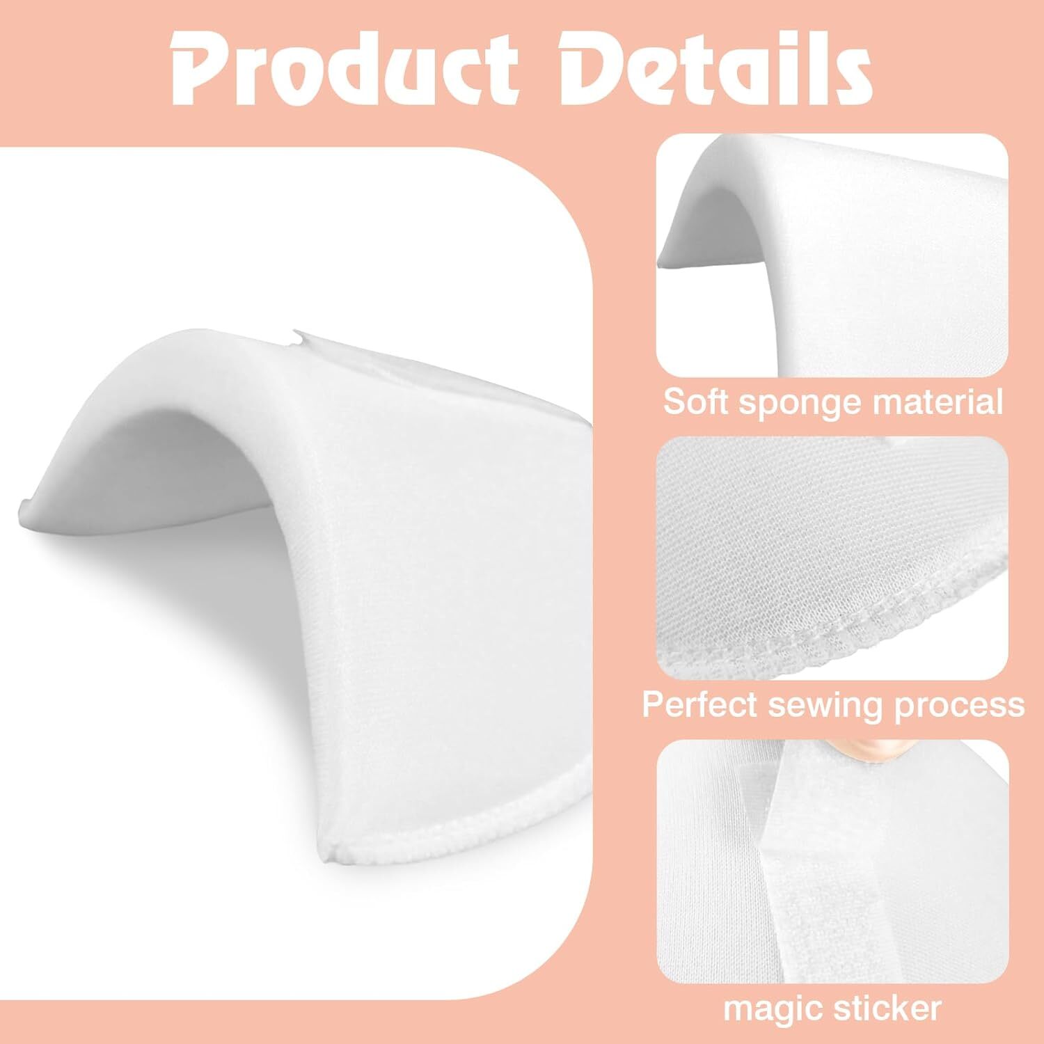 4 Pairs Set-in Shoulder Pads 1.5cm Thickening Foam Shoulder Pads Womens Clothing