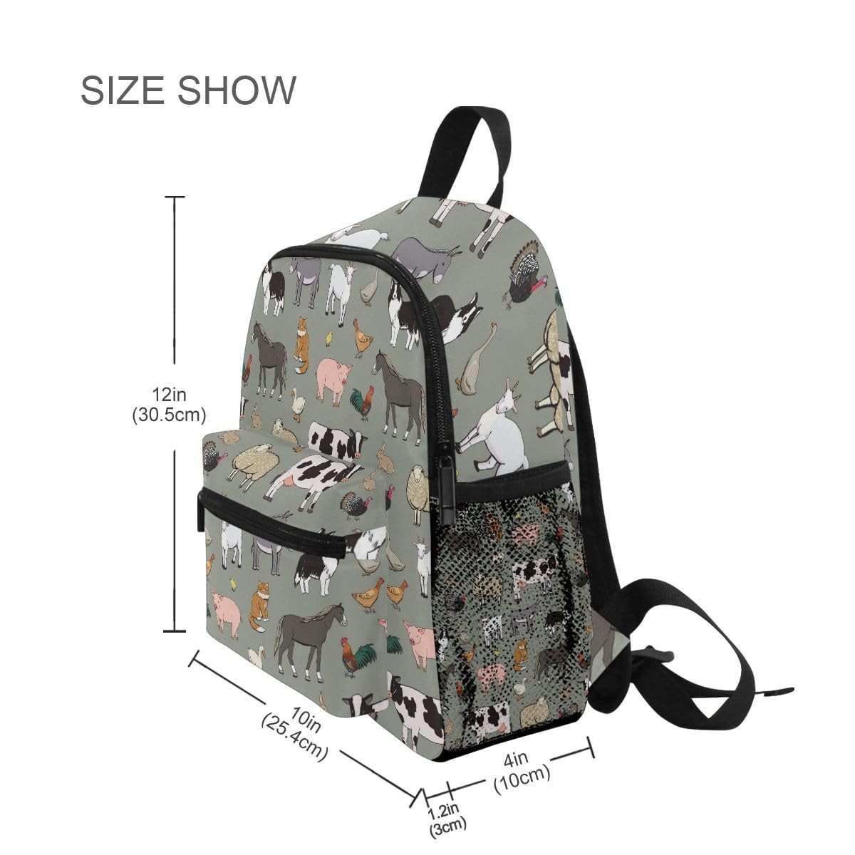 Kid’s Backpack Farm Animals Cow Backpack for Daycare Travel Preschool Bookbag…
