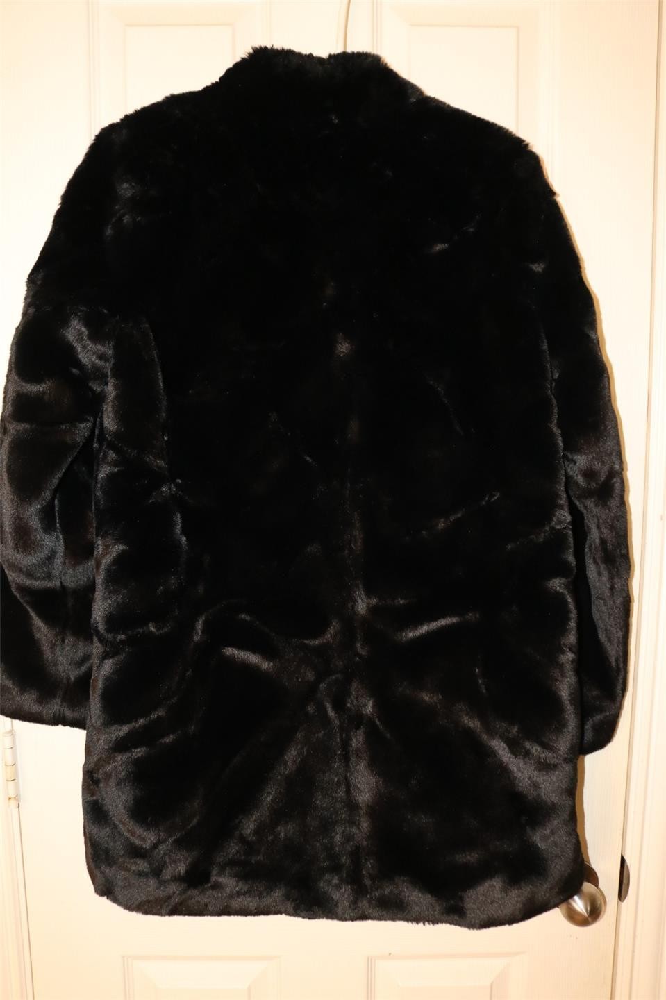 MOLEMSX Mountain Pioneers Womens M Black Faux Fur Long Coat NWT