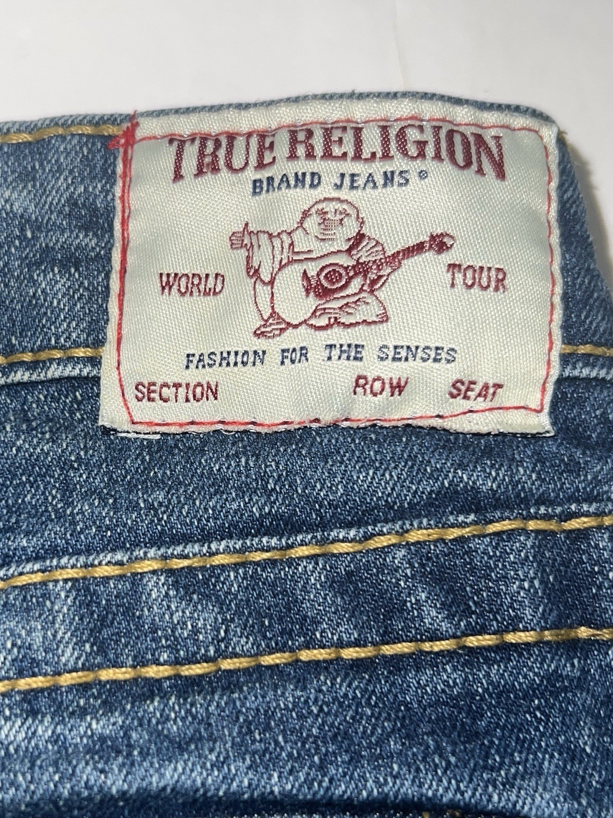 True Religion Girls GENO RELAXED SLIM Dark Blue Distressed Denim Jeans Size 16
