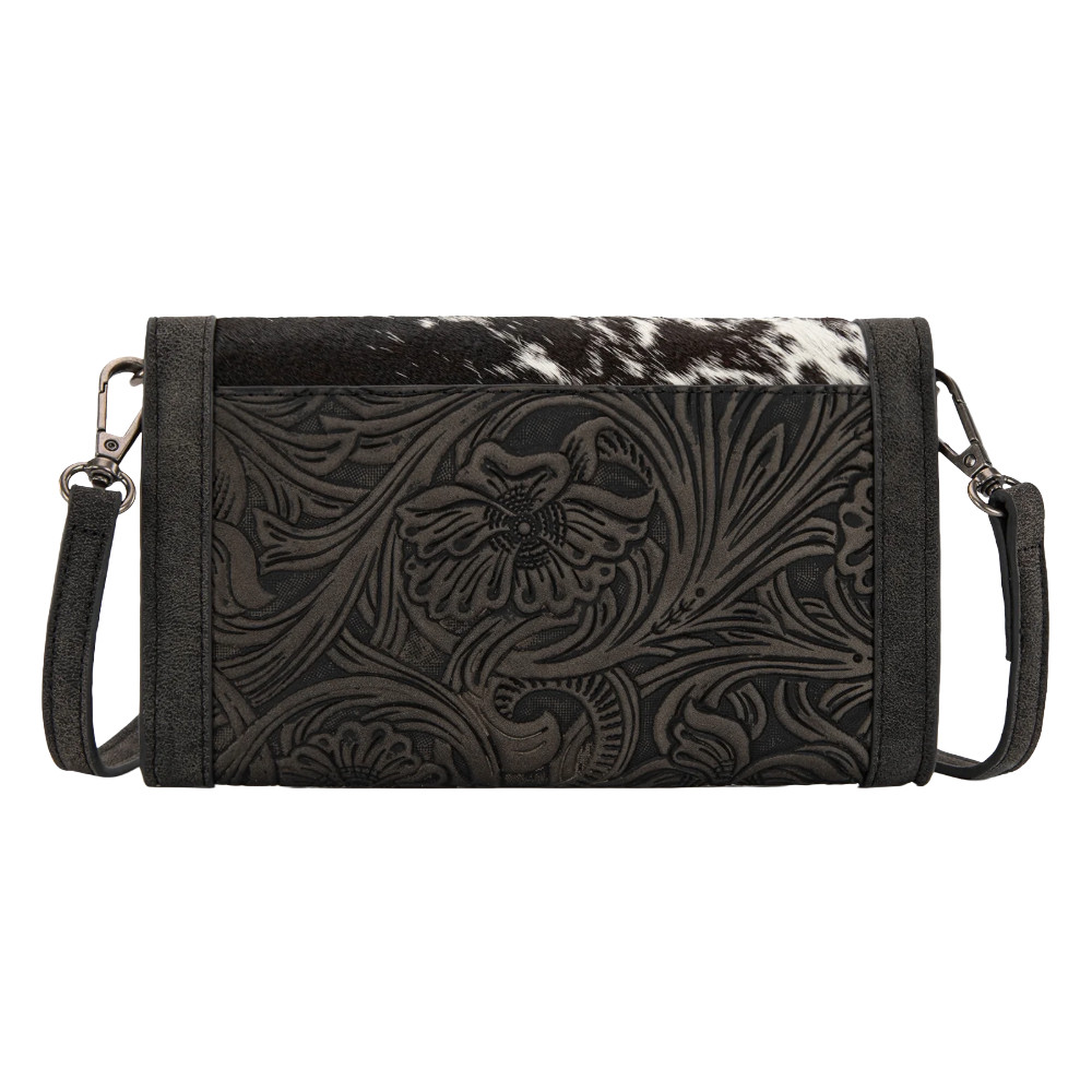 Wrangler Ladies Genuine Cowhide Wallet/Wristlet/Crossbody Black Bag WG252-C012BK