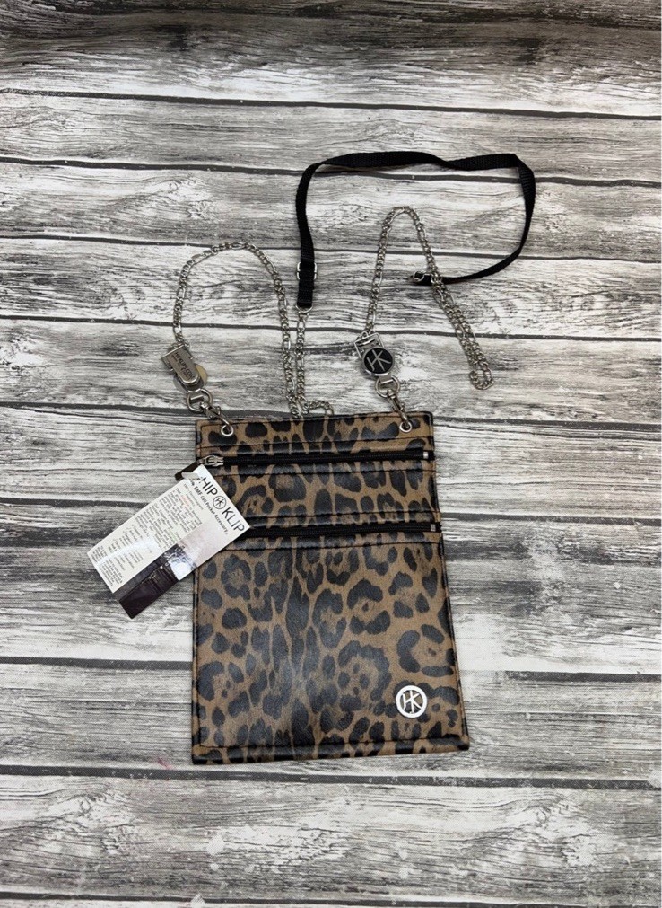 Brand new leopard hip klip EMF Cell Phone Pocket Accessory purse crossbody bag