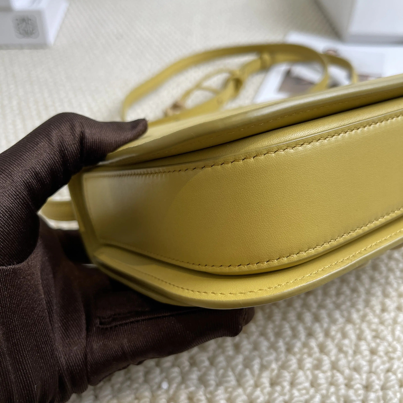 Loewe Goya Leather Yellow Glaze Small Shoulder Bag