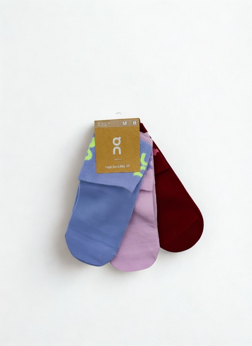 On Logo Mid 3 Pack Ankle Socks Size Medium Unisex