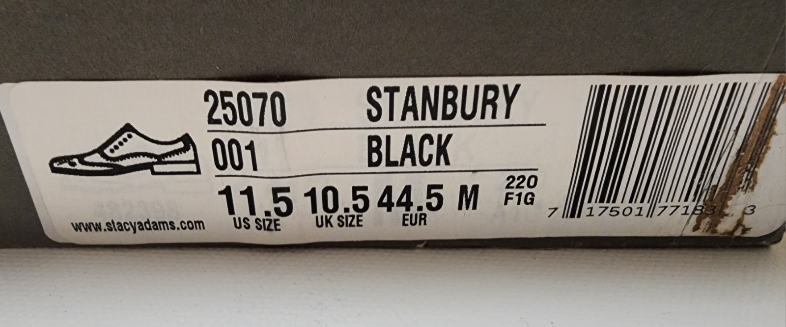 Stacy Adams Stanbury Black Oxford Dress Shoes US 11.5 M