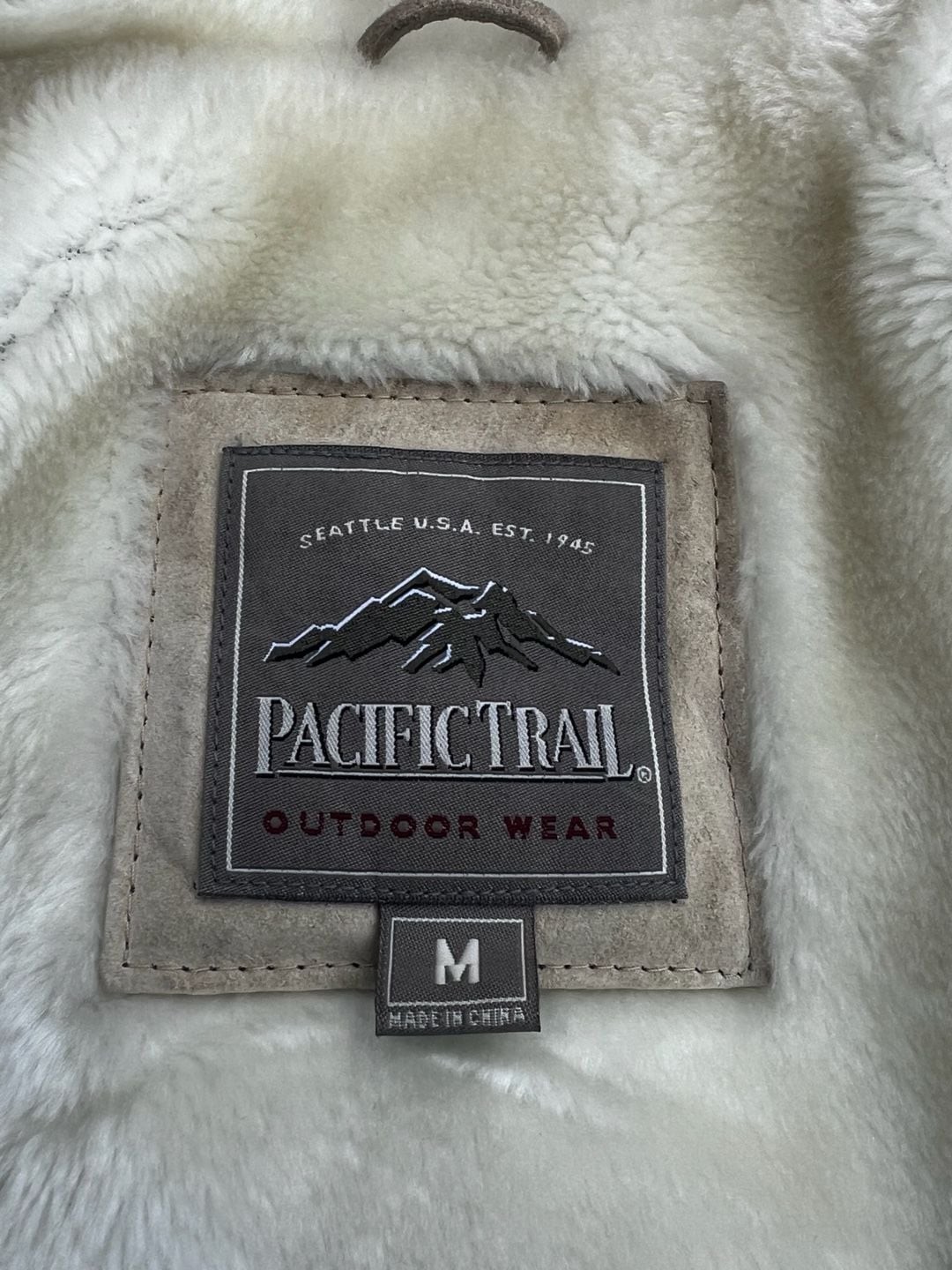 Pacific Trail Outdoor Wear Men’s Tan Suede Leather Jacket Faux Shearling Lining