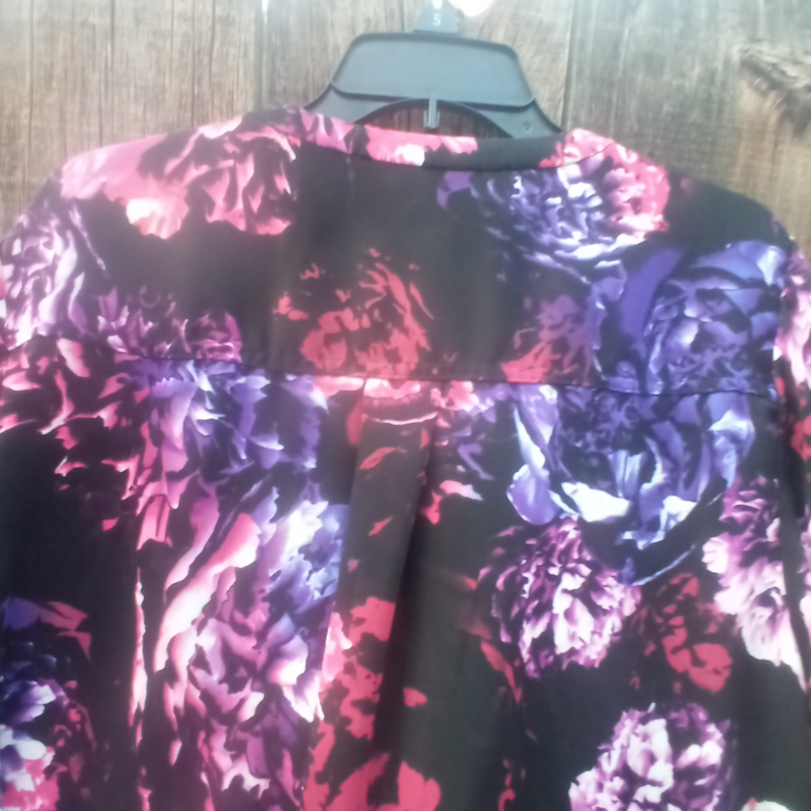 Apt 9 Floral Print Blouse 2X Semi Sheer Roll Tab Sleeves Pullon Half Zip Front