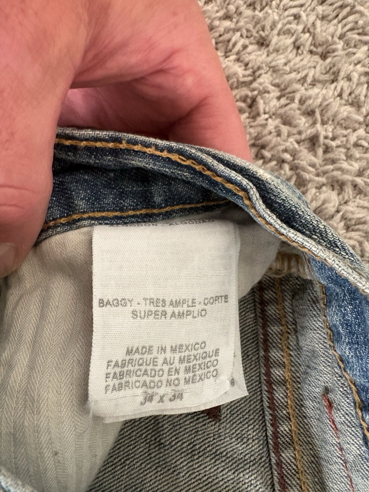 Vtg Levi’s Silver Tab Baggy Jeans Mens Size 34×34 Y2k Manufactured 2010