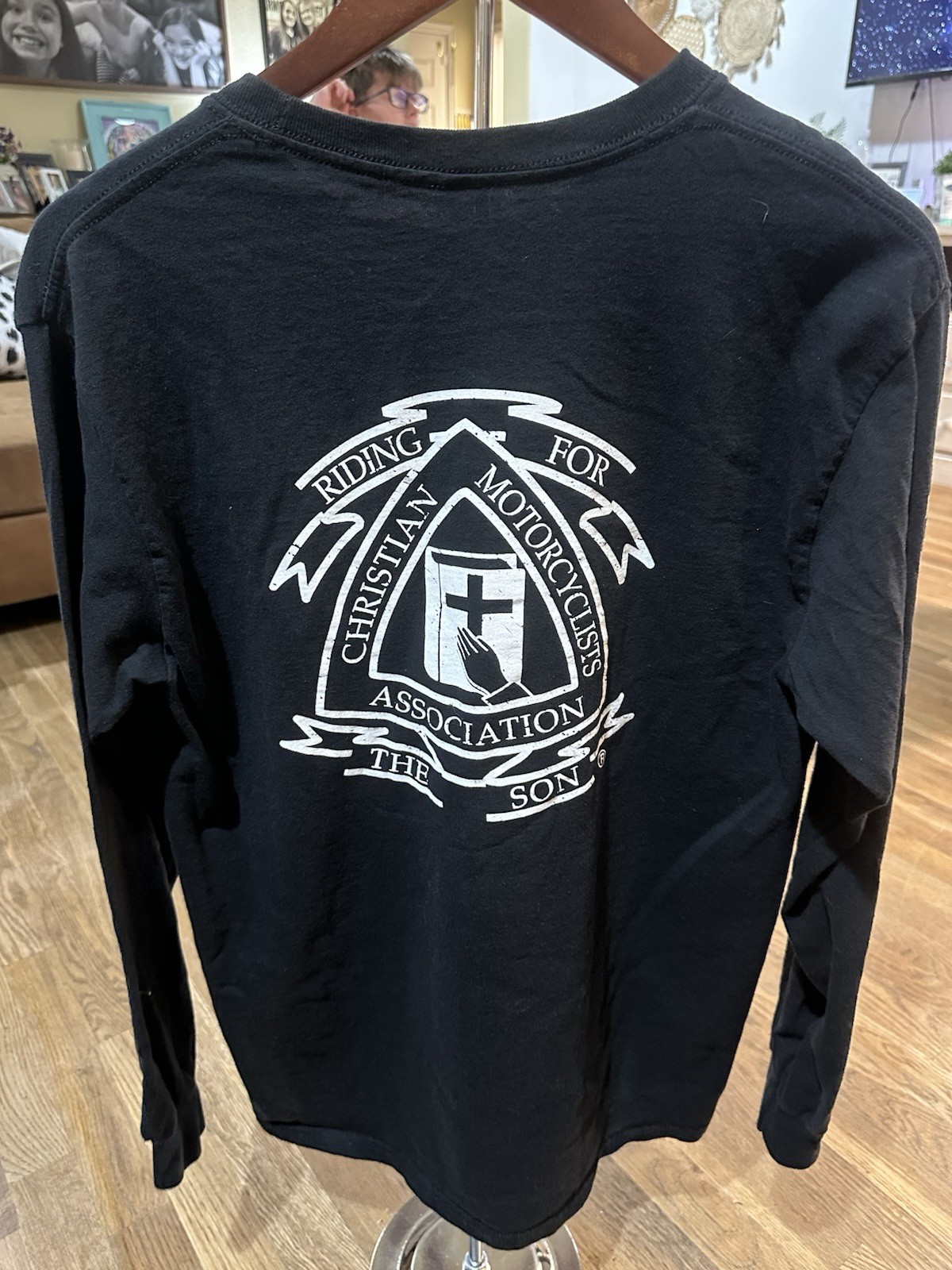 CMA Christian Motorcyclists Long Sleeve Shirt Eagle Biker USA Graphic