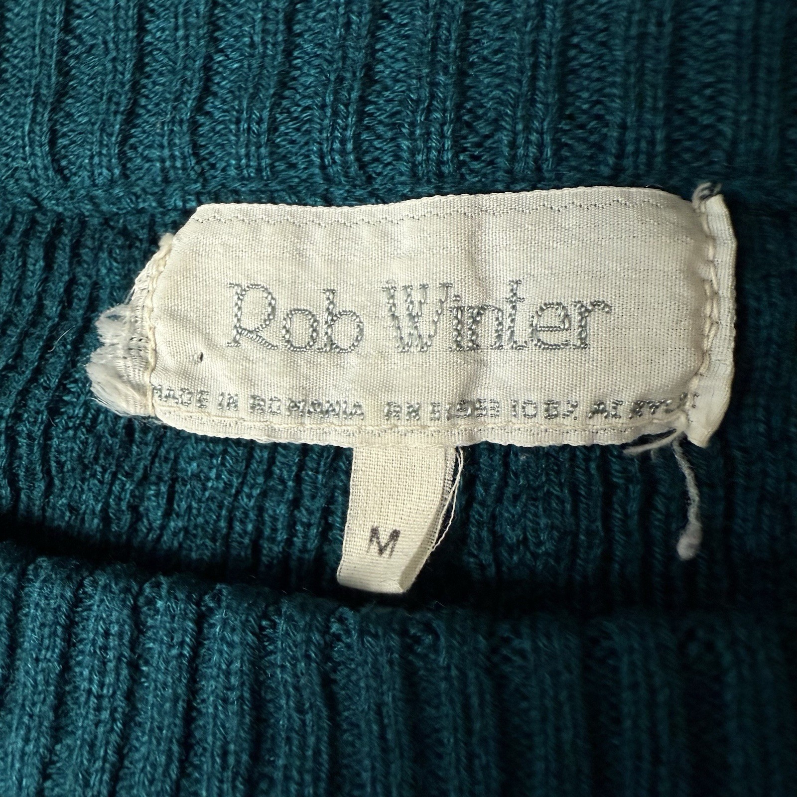Vintage Rob Winter Reindeer Sweater Size Medium Fair Isle Classic Preppy Green