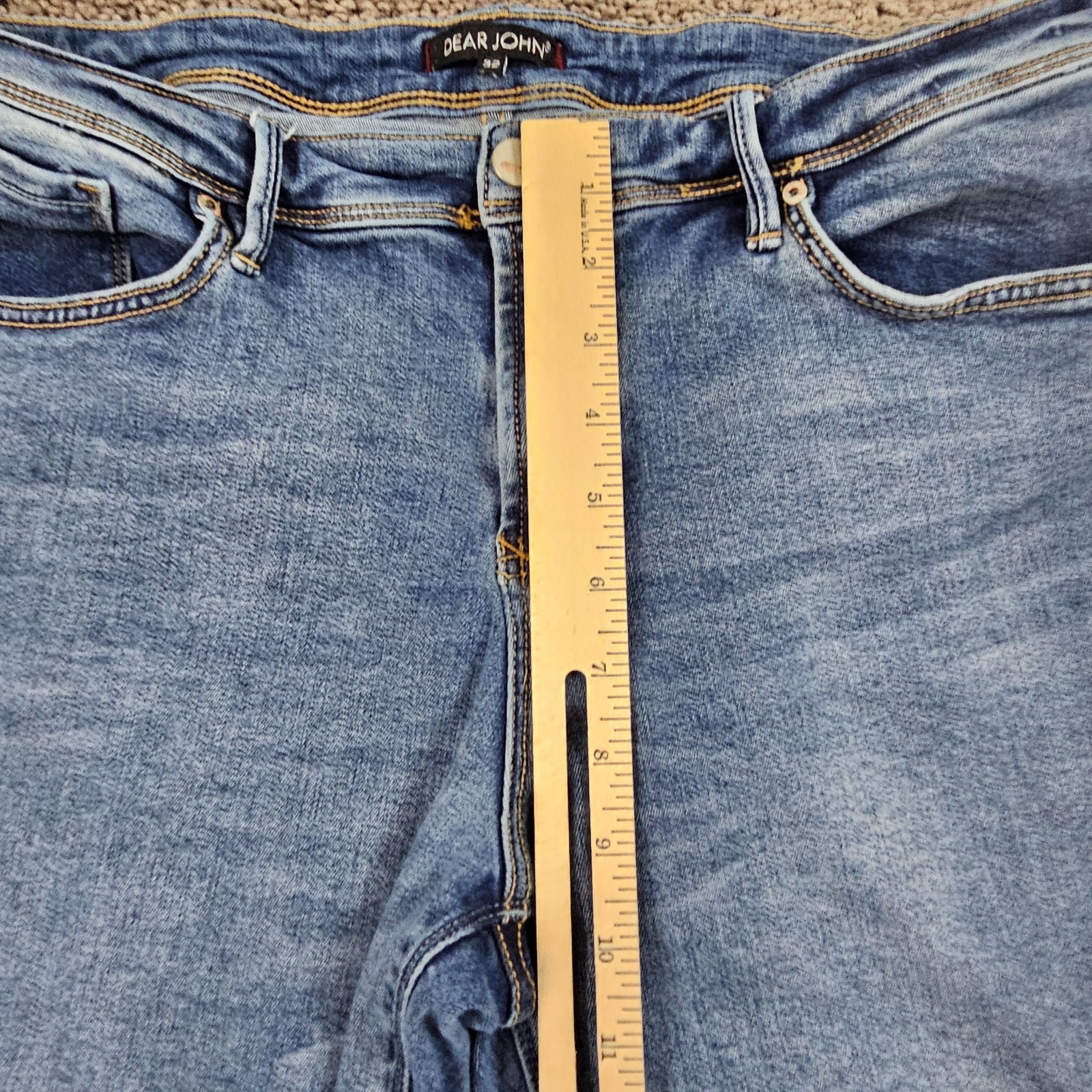 Dear John Jeans Women 32 Boot Cut Mid Rise Stretch Light Wash Sloane 33×32