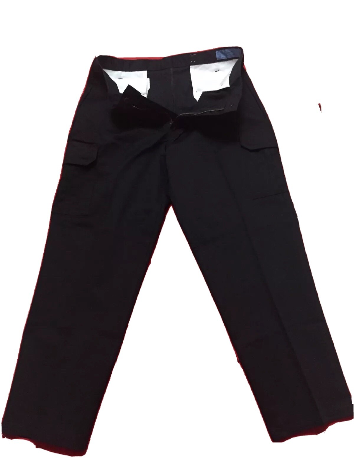 Lot 2 Cintas Comfort Flex Black Cargo Work Pants Size 38×32 #270-35 Relaxed Fit