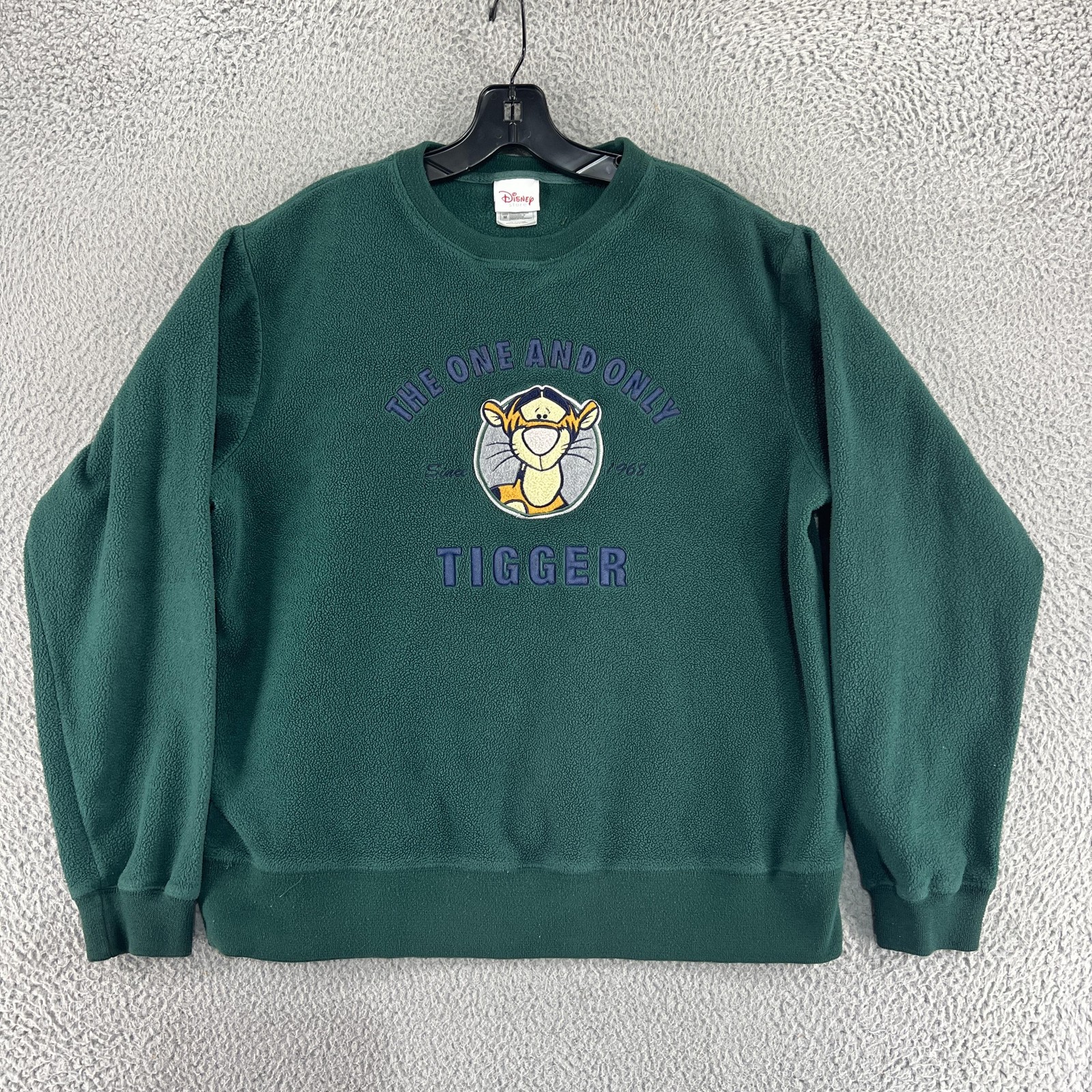 Disney Sweatshirt Mens Medium Green Tigger Fleece Pullover Crewneck Streetwear