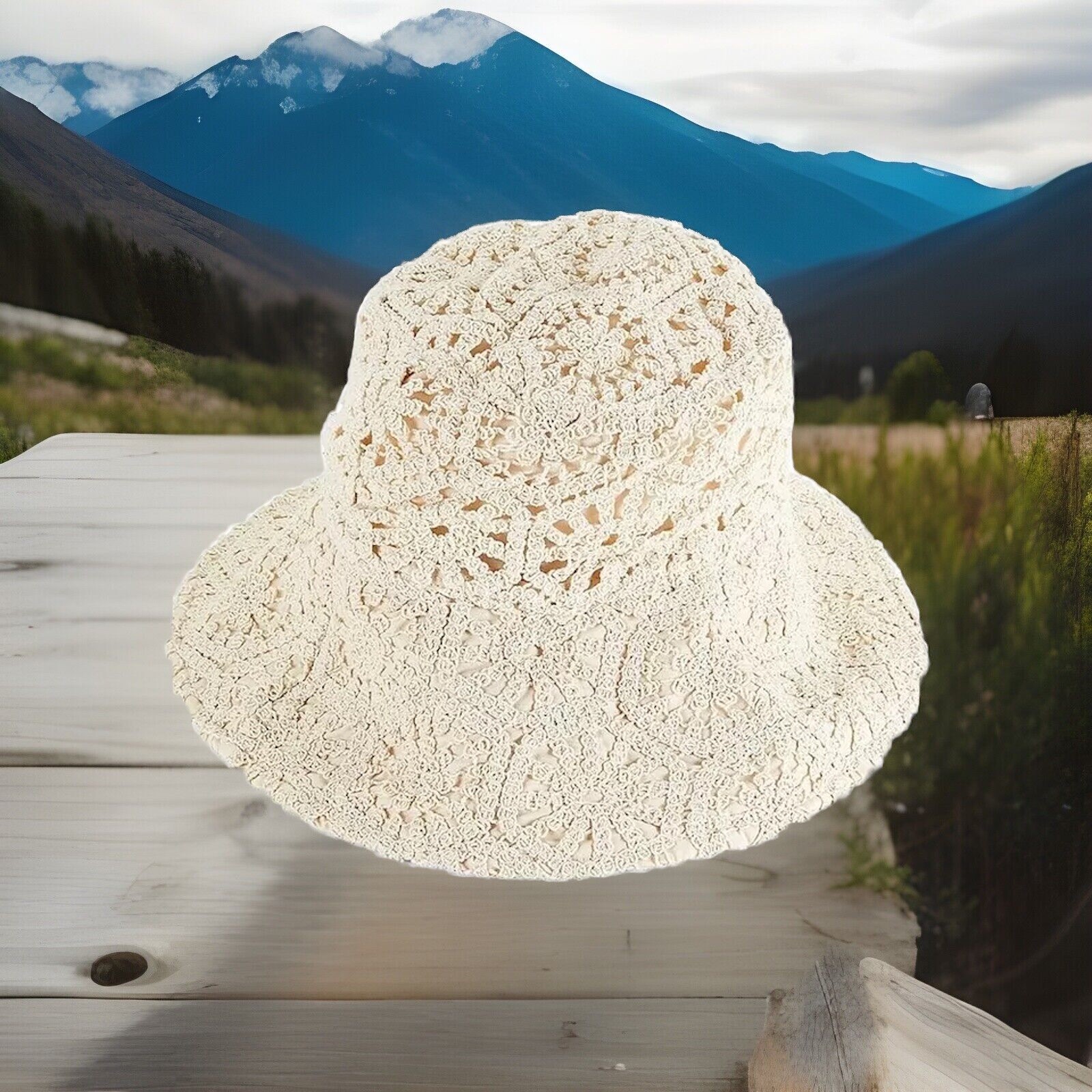 Oversized Phluid Project Gender Neutral Crochet Boho Lined Knit Bucket Hat Ties