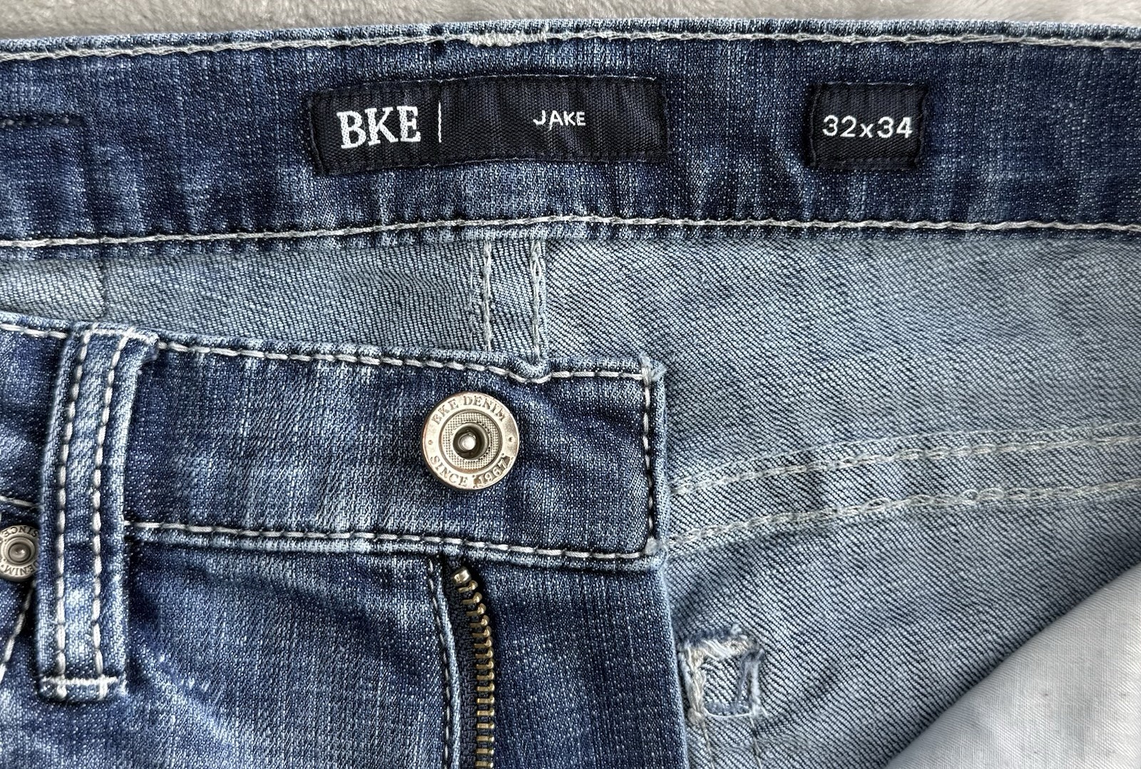BKE Jake Jeans Mens 32×34 Medium Wash Straight Leg Stretch Denim