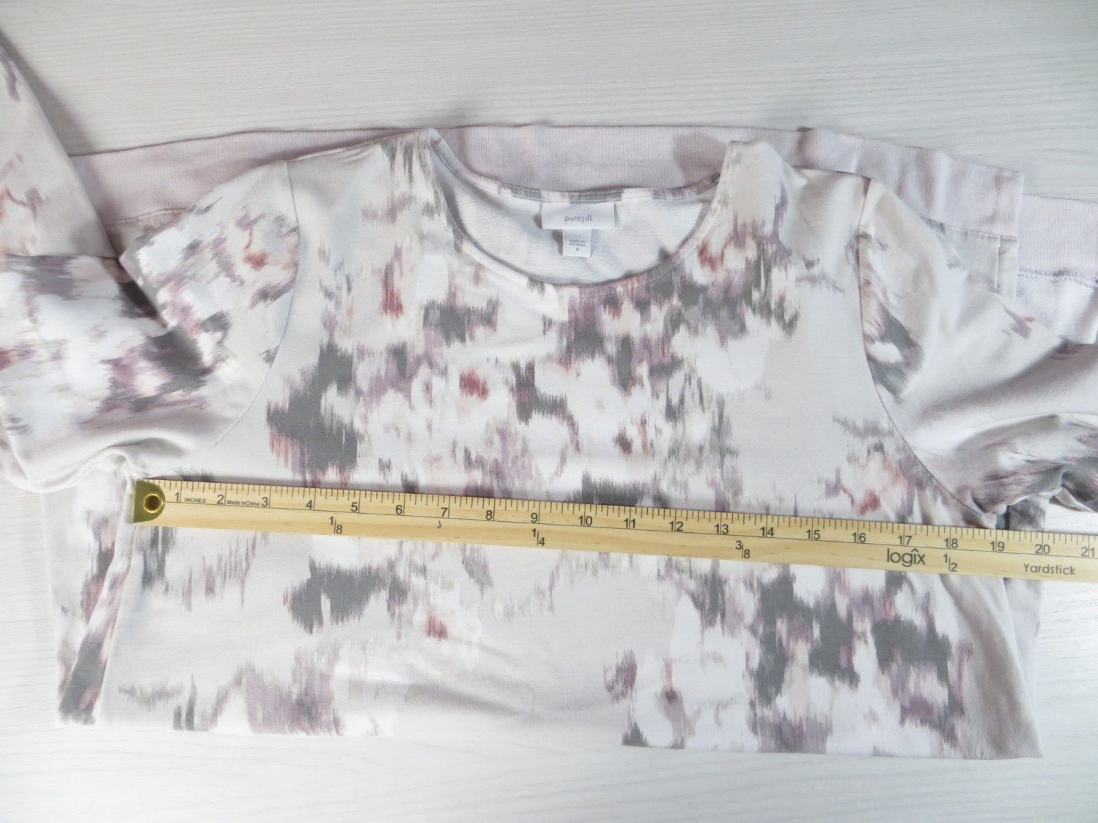 Pure Jill Women Slightly Thick Stretch Pima Cotton Modal Blouse Multicolor M