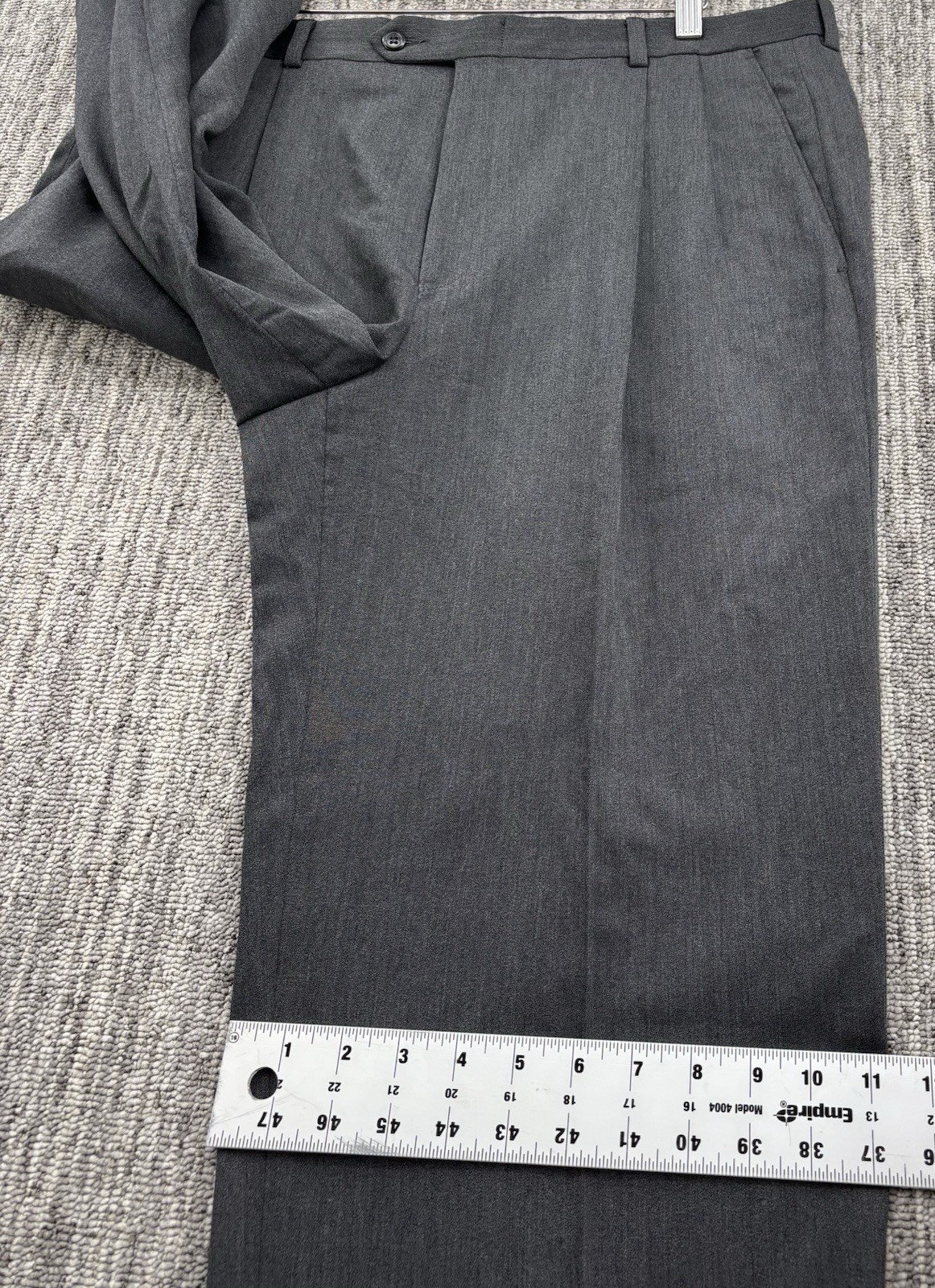VTG Men’s Loose Relaxed Gray Pleated Cuffed Dress Pants 35×31 Talon Zipper
