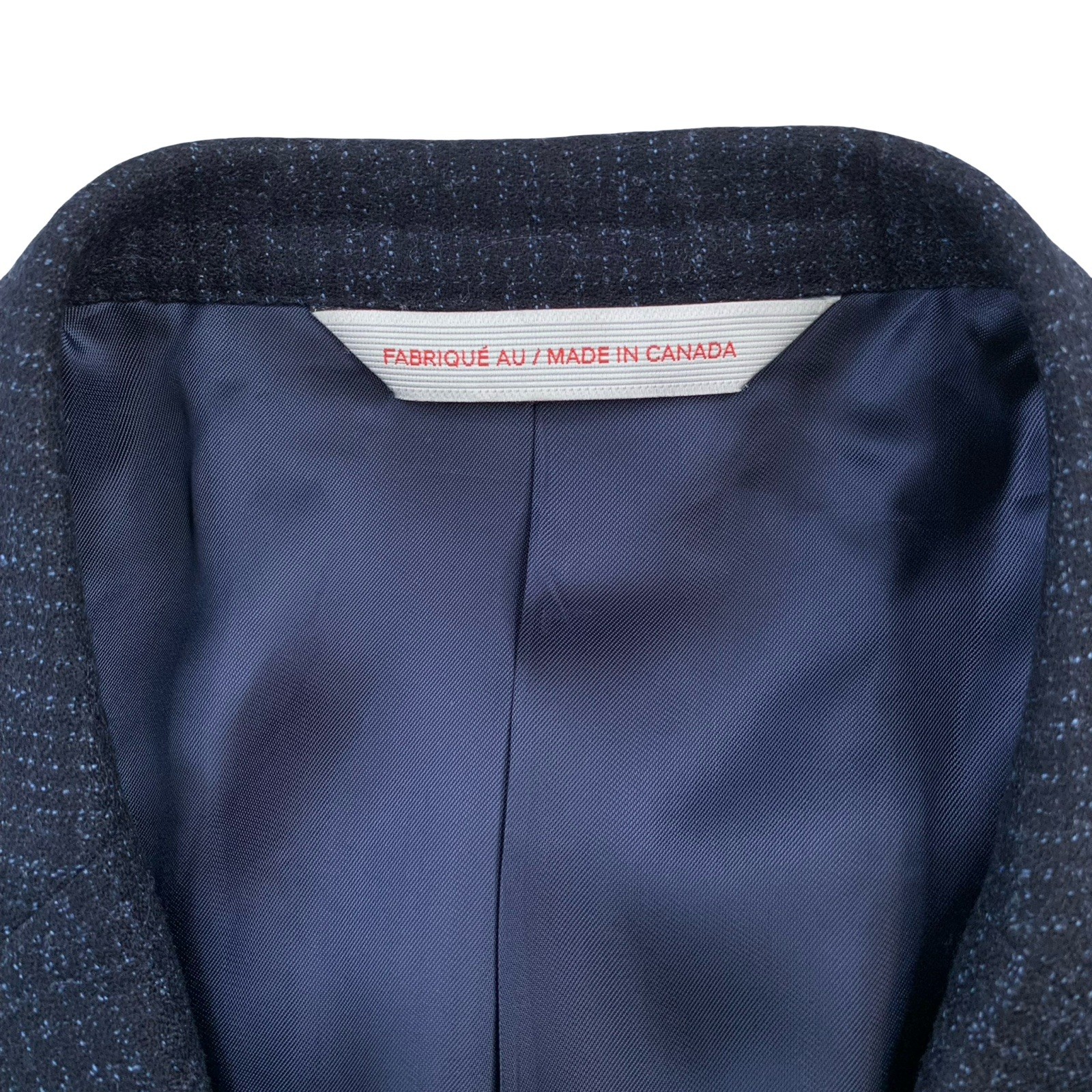 Mens 42 R Samuelsohn 1929 Navy Blue Speckled Flannel Knit Patch Pocket Blazer