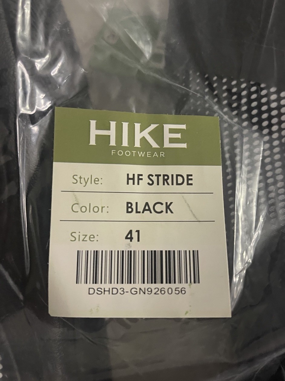 NWT Hike Footwear Stride Black Barefoot Sneaker Unisex Size EU41 W10-10.5 M8-8.5