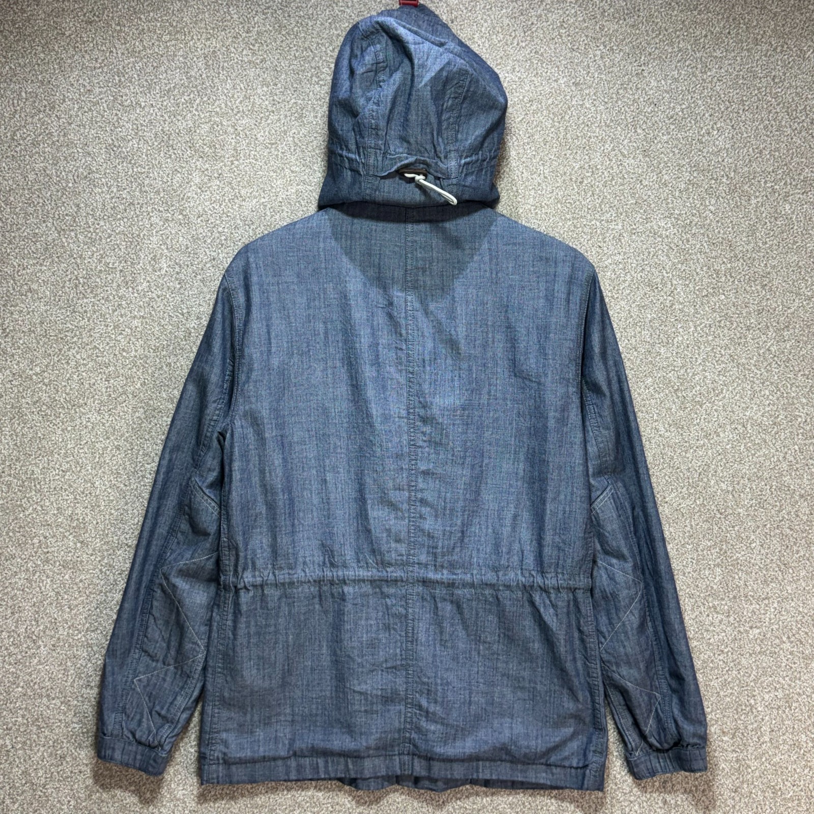 Pretty Green Parka Jacket Mens Medium Blue Hooded Utility Military Coat Mod