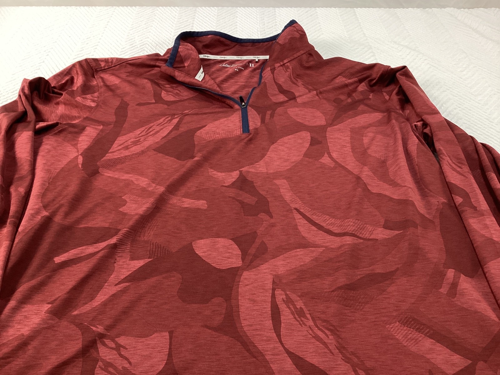 Walter Hagen 1/4 Zip Mens XL Maroon 11 Performance Pullover Camouflage