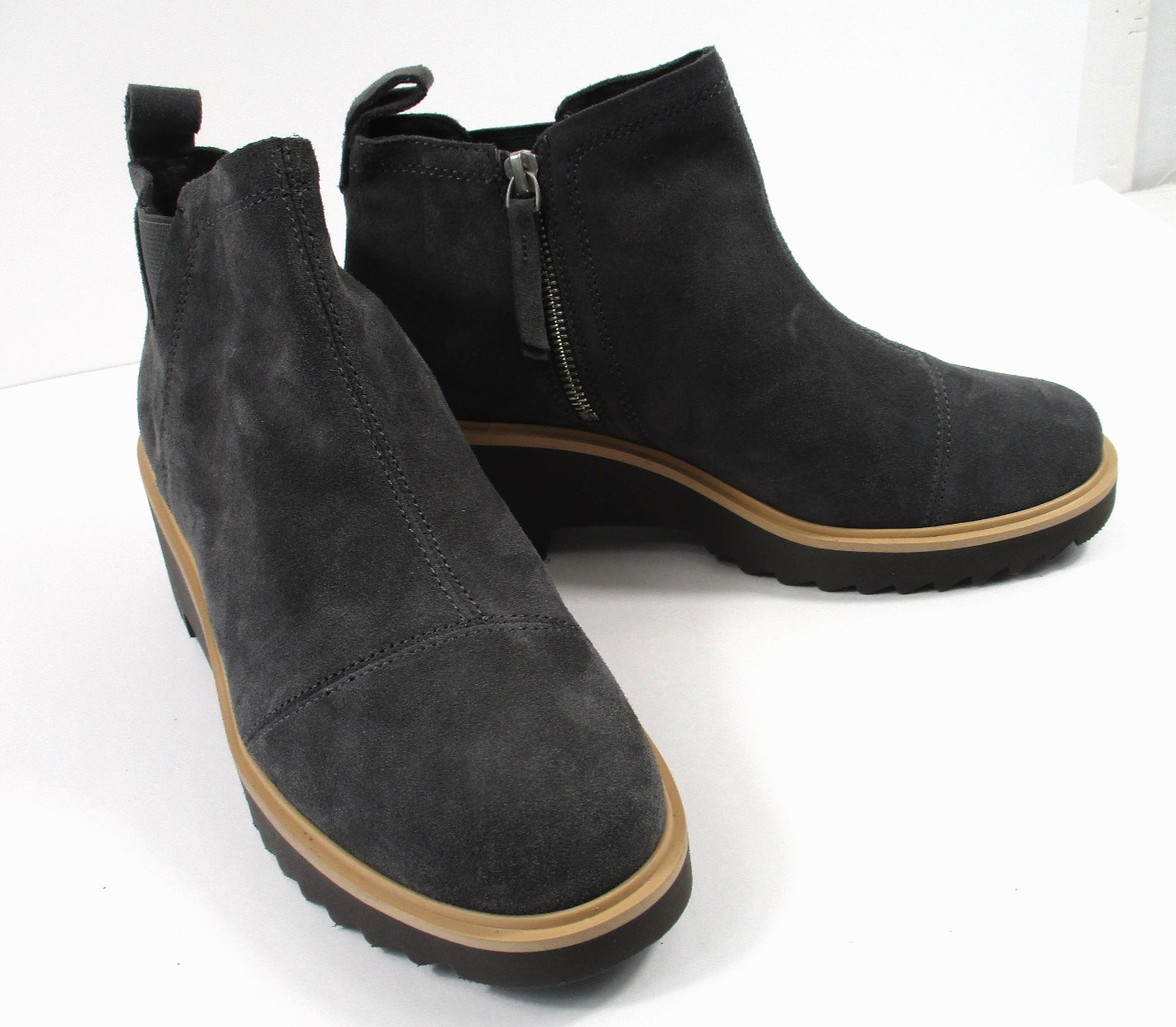 -NEW TOMS Maude Forged Iron Wide Width Suede Wedge Bootie Women’s Boots Sz 8.5W