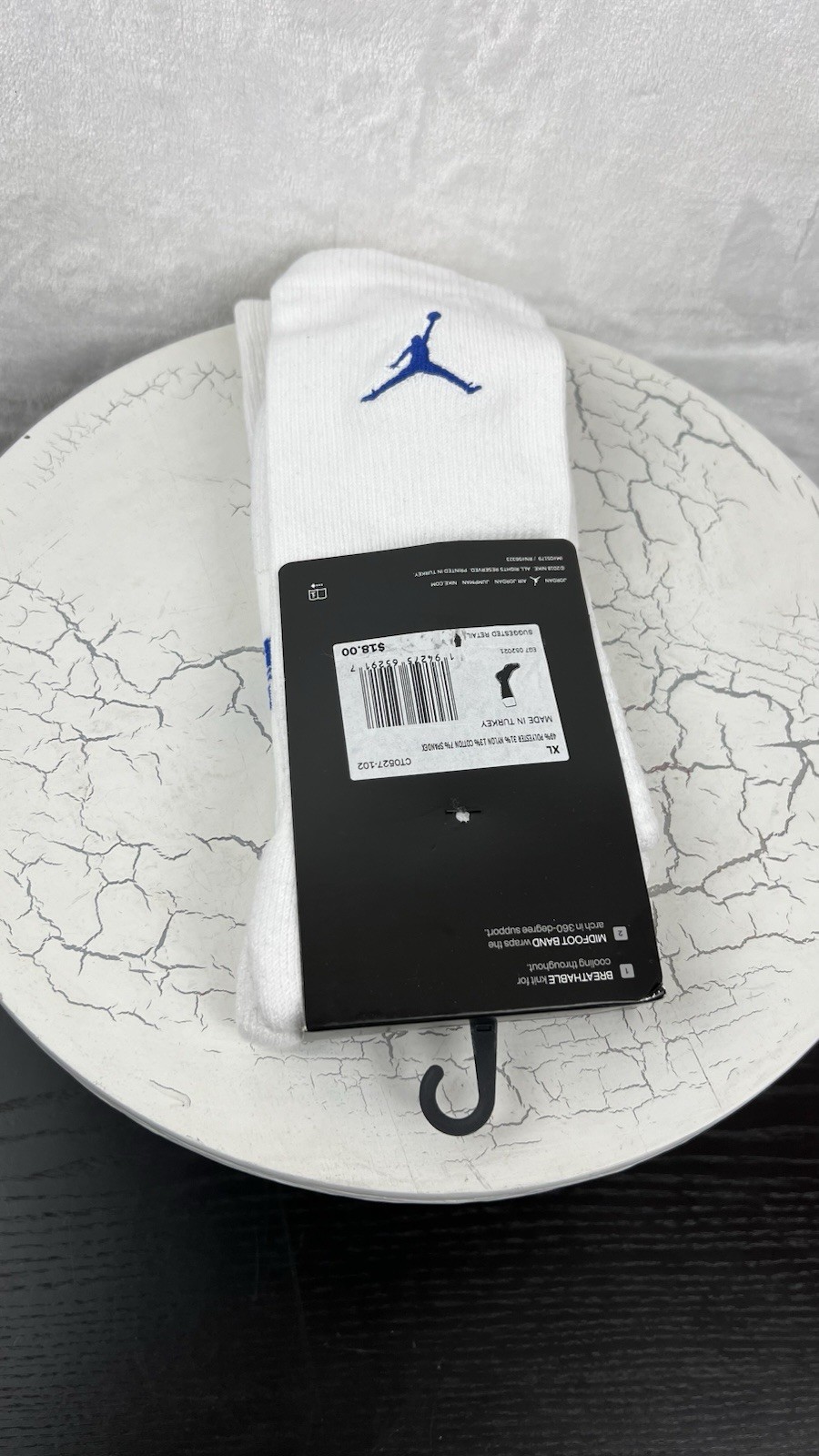 Nike Air Jordan Everyday Dri-Fit Crew Socks 1 Pairs White Men’s Size XL 12-15
