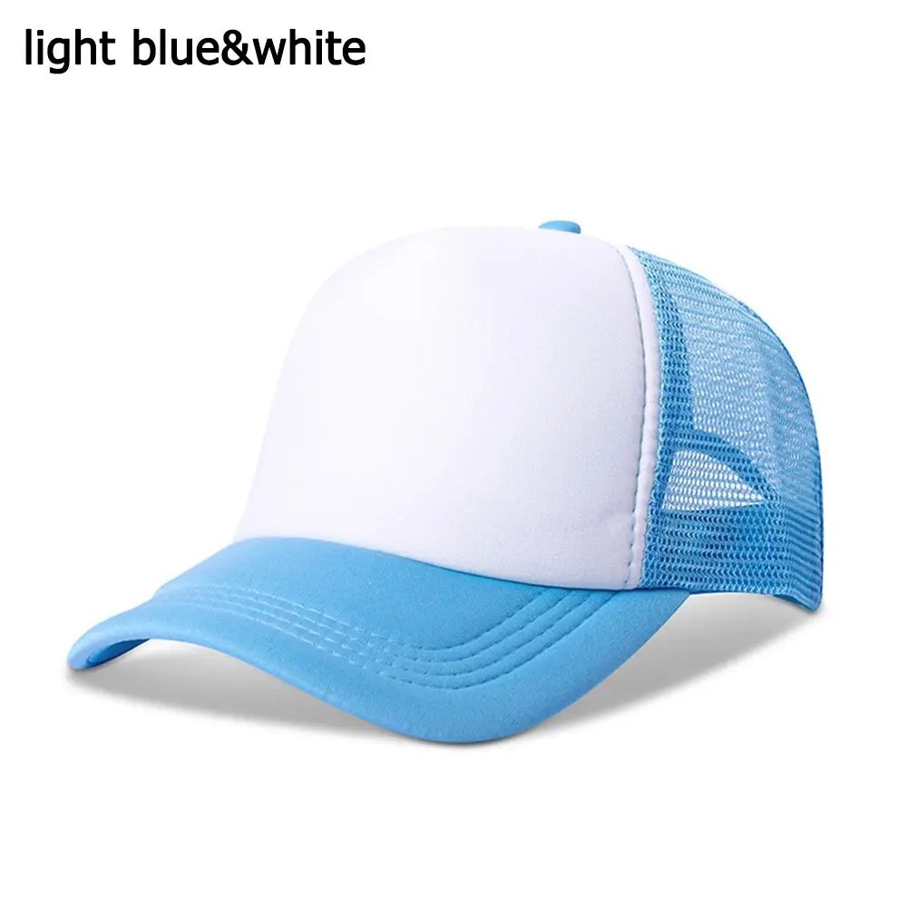 Mens Womens Trucker Hat Mesh Back Plain Solid Snapback Baseball Cap Blank Visor
