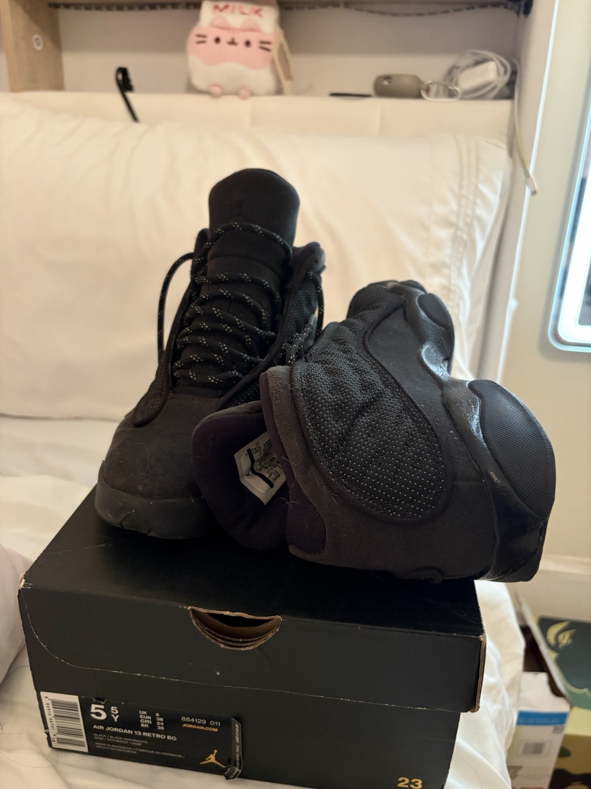 Jordan Air Jordan 13 Retro BG Black Unisex Kids Sneakers Size 5.5 884129-011