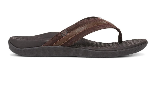 Vionic Men’s Tide II Toe Post Sandal, Chocolate Ganache