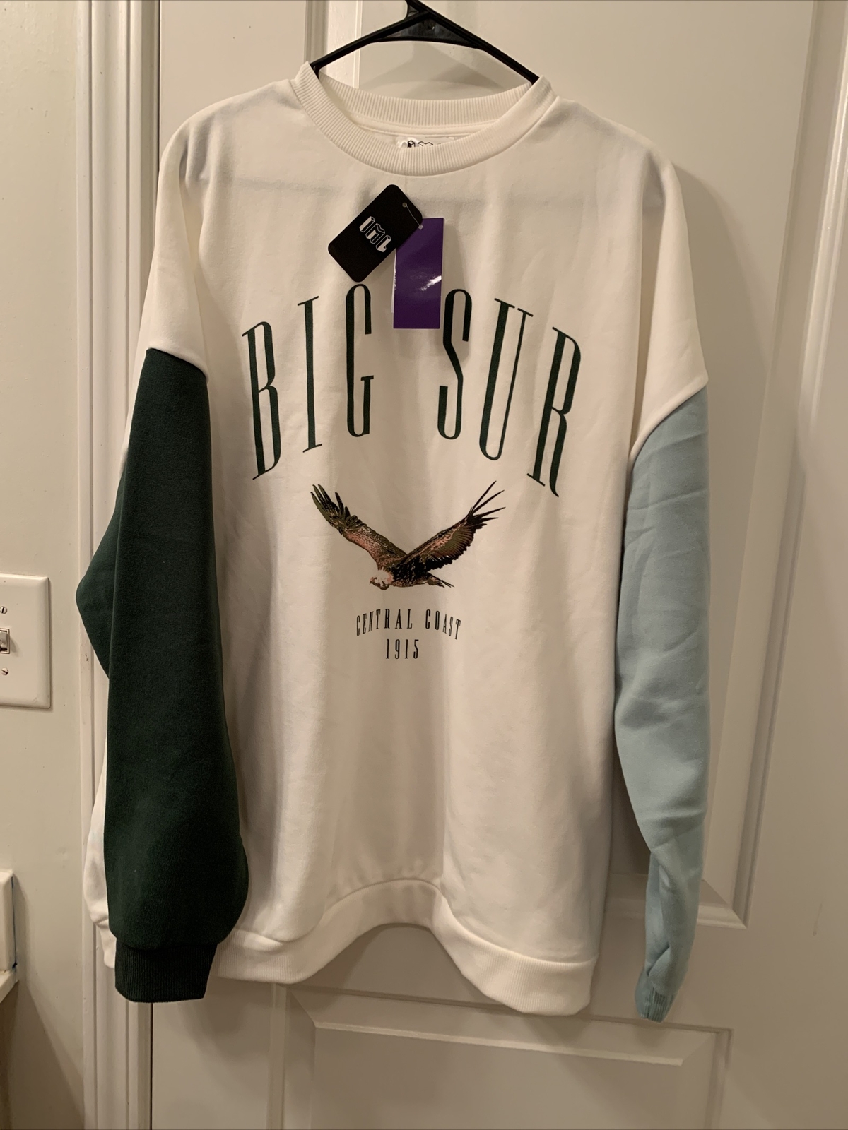 Isaac Morris LTD Women’s Big Sur Graphic Sweatshirt Off-White Colorblock Sz XXL