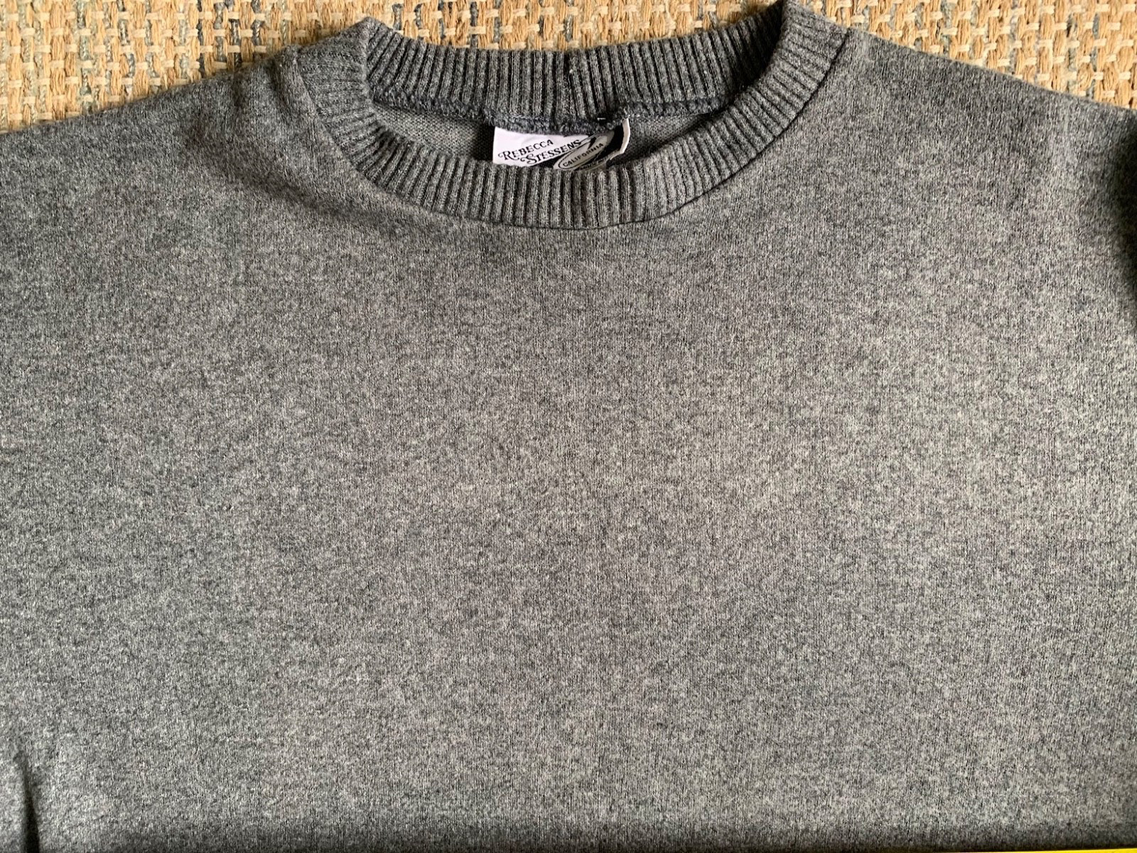 VTG Rebecca Stessens Sml Mid-Elbow 80s Workout Pullover Gray Sweater Made in USA
