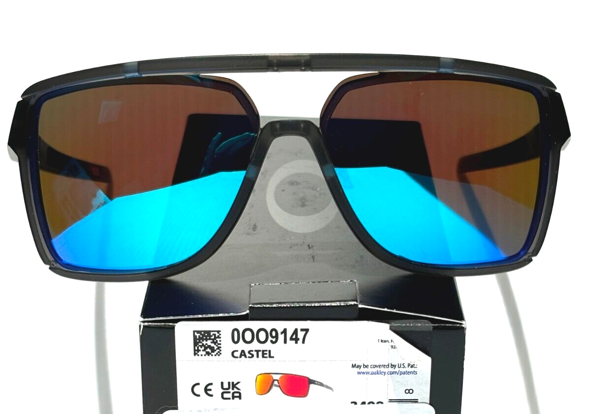 NEW Oakley CASTEL Matte Smoke Grey POLARIZED GALAXY Blue Lens Sunglass 9147