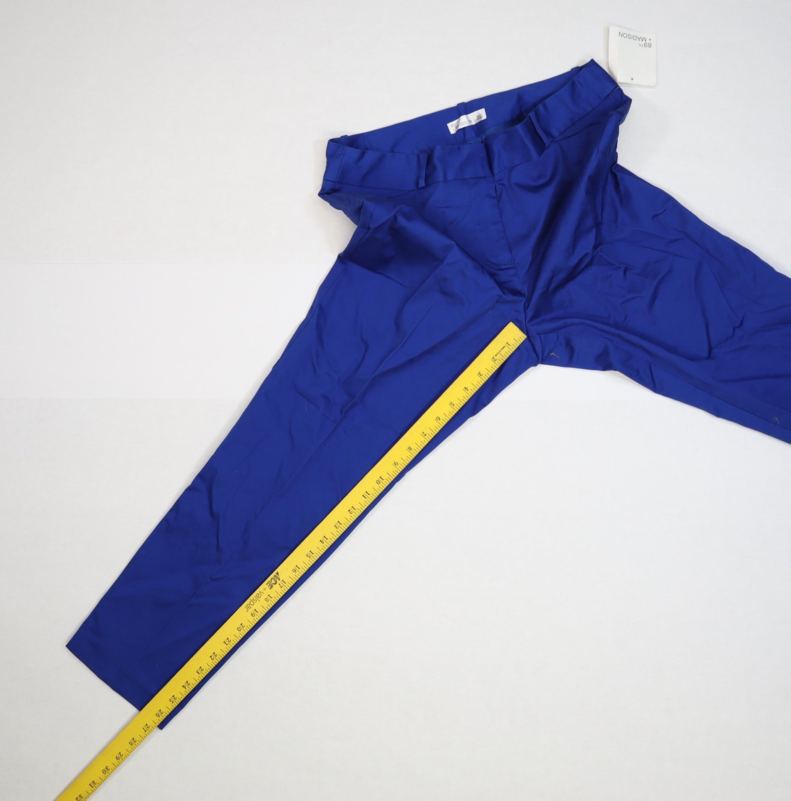 89th + Madison Pants Womens 6 Royal Blue Surf The Web Stretch Ankle Slim Fit